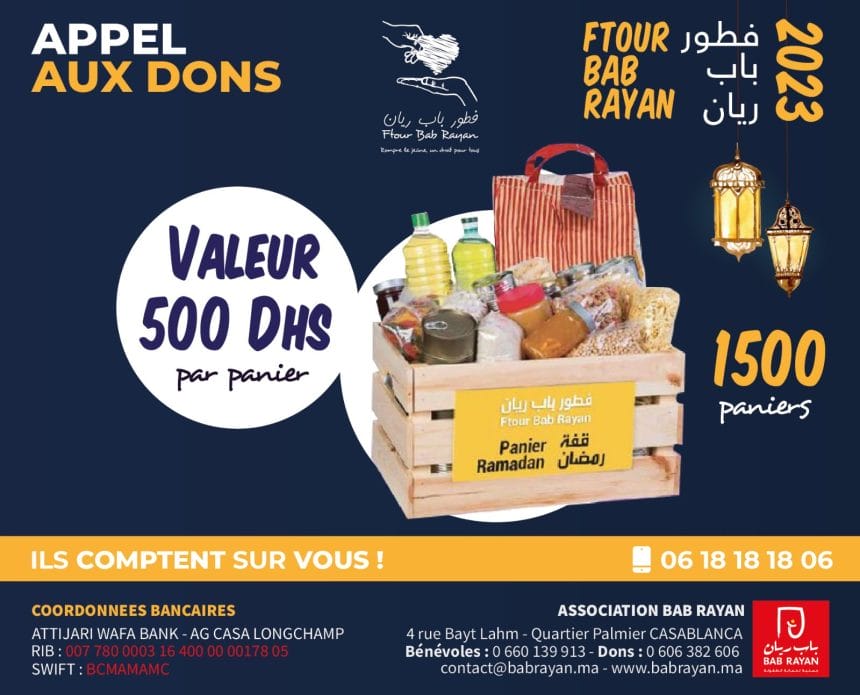 “Appel aux dons” Ramadan 2023